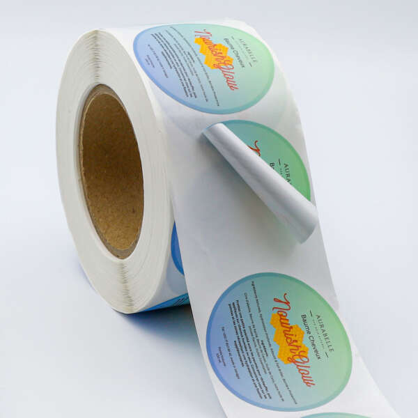 Self adhesive vinyl round logo label stickers