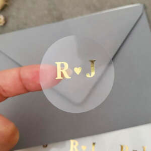 Custom Etiqueta Printing Sticker Label Roll Clear Vinyl Adhesive Gold Foil Transparent Wedding Sticker Logo