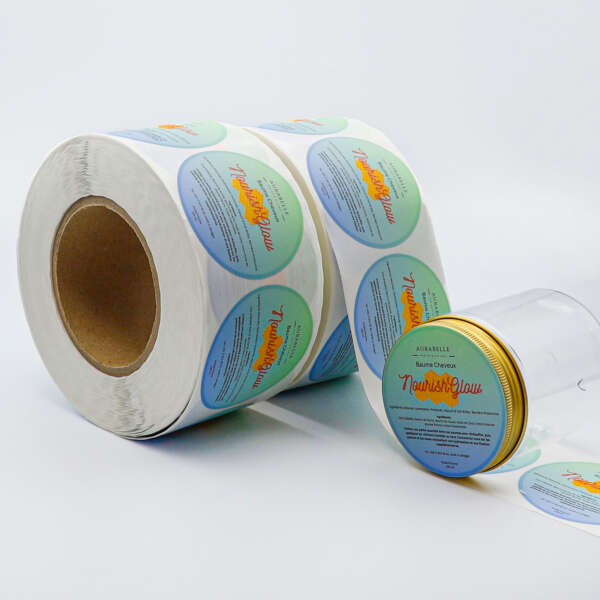 Waterproof round sticker roll for packaging