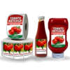 Printed ketchup bottle labels with ingredients panel