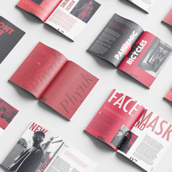 Custom magazine design printing with bound booklet finish