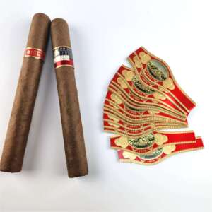 Custom Luxury mini private anti-counterfeit personalized printing gold foil torpedo hologram band custom cigar label